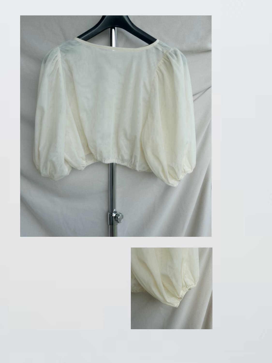 White Puff Blouse 화이트 퍼프 블라우스 상품이미지1