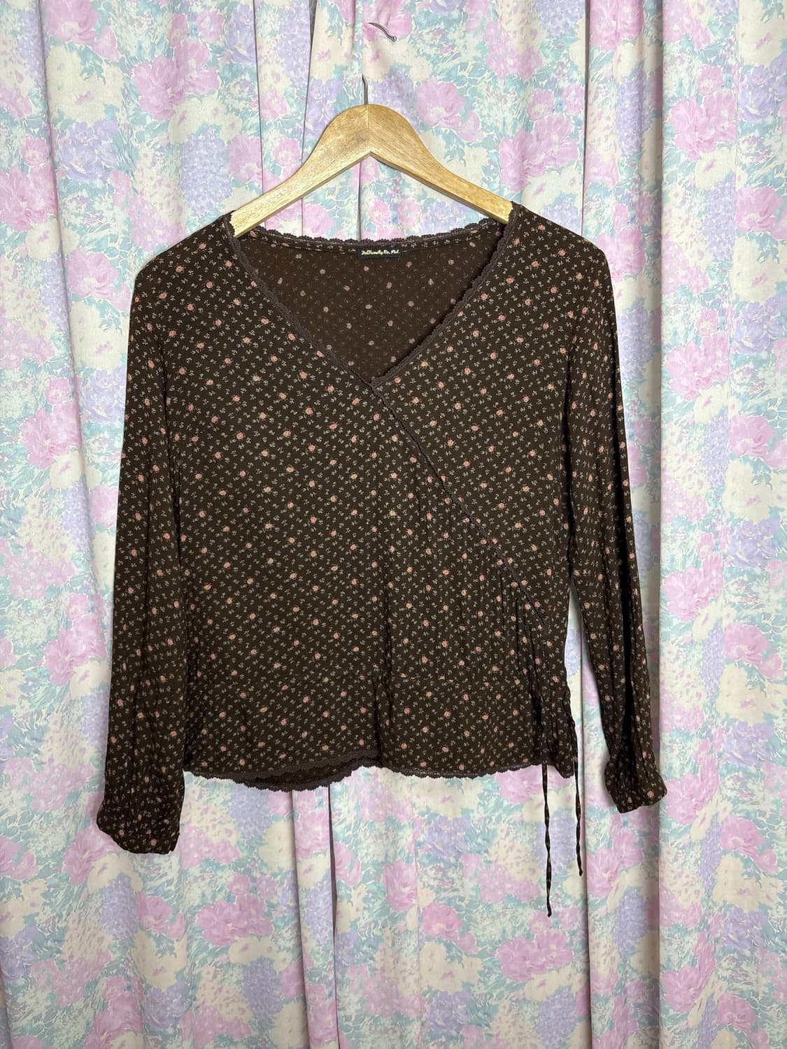 브라운 플라워 긴소매 티셔츠 상품이미지4