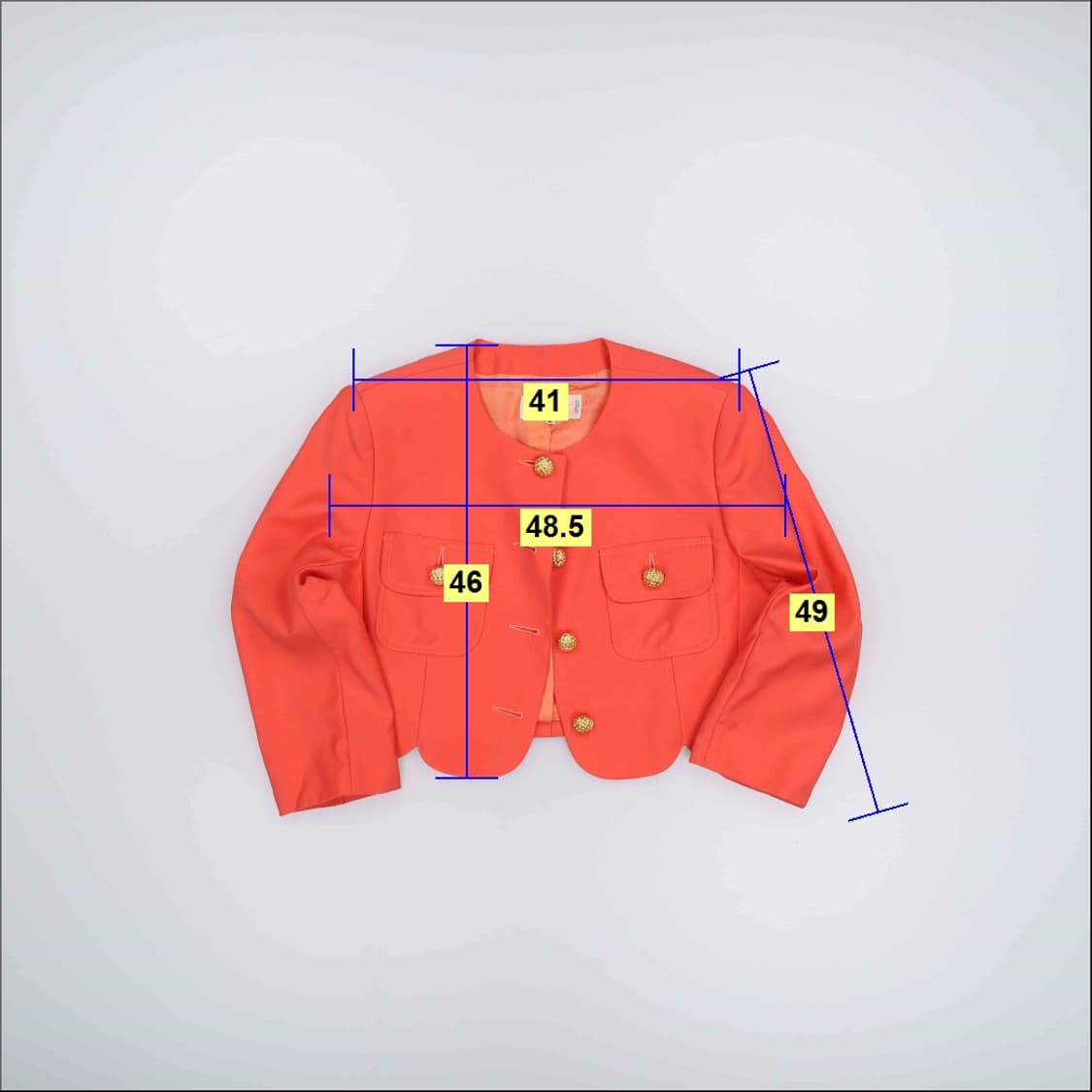 IT42 발렌티노 빈티지 금장버튼 노카라 크롭 자켓 4210 상품이미지9