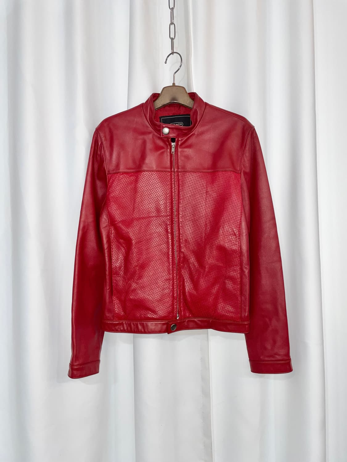 코치 레이싱 양가죽 라이더 자켓 상품이미지1