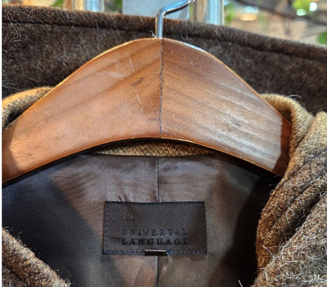 유니버셜 랭귀지 울 모헤어 알파카 블렌드 더플 후드 숏 코트 상품이미지3