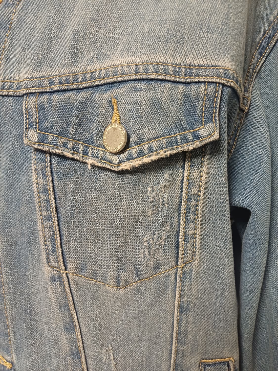 [지오지아] 세미오버핏 데님 자켓- 100(L) 사이즈 상품이미지7