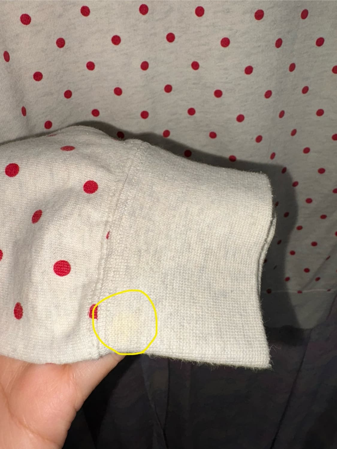 오트밀 레드 도트 후드집업 상품이미지8