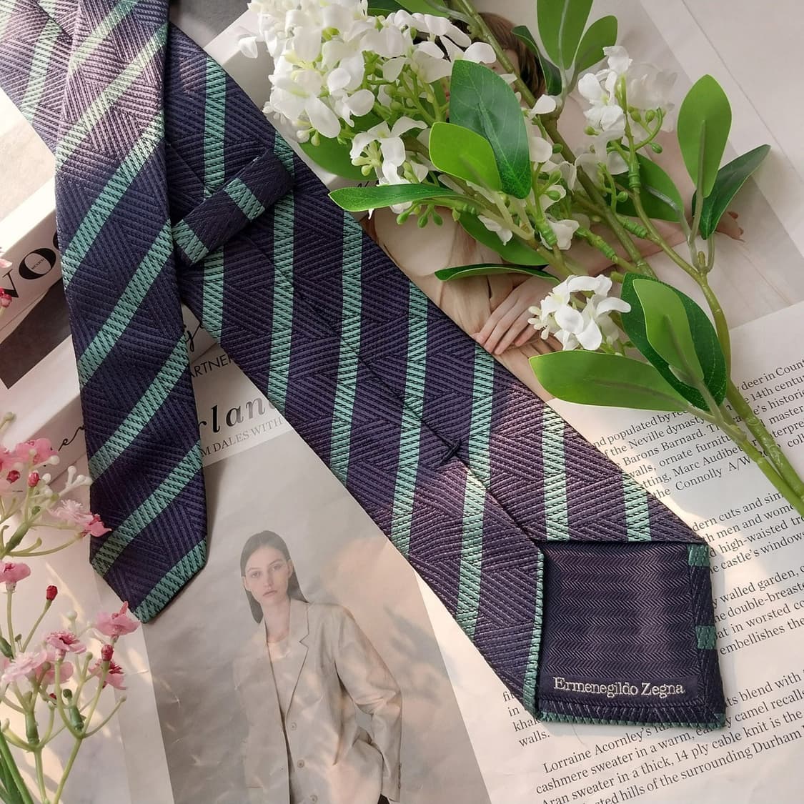 제냐 실크 네이비 레지멘탈 넥타이 8.1cm A+등급 K1703
 상품이미지7