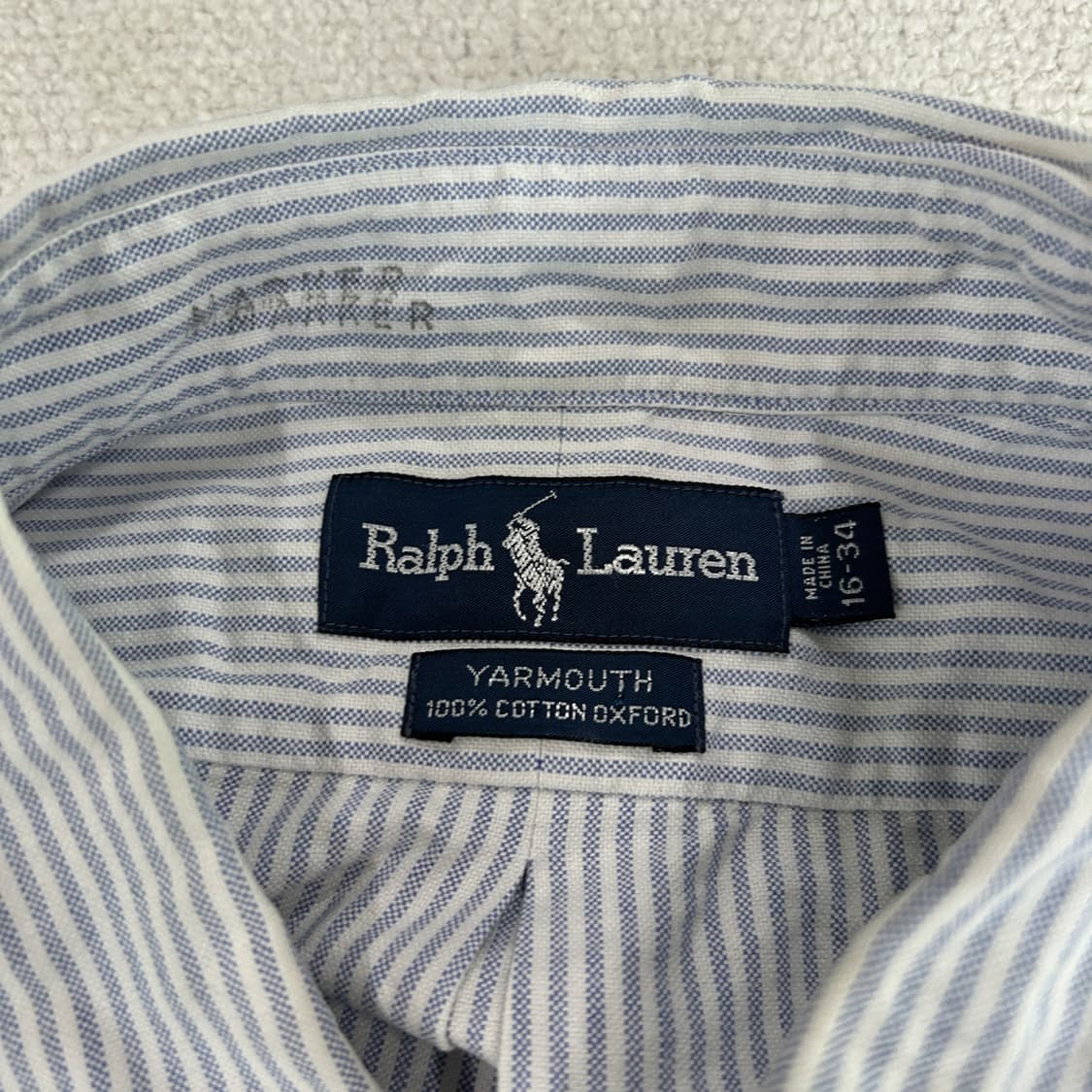 폴로 랄프로렌 스트라이프 셔츠 실측 사이즈 100 상품이미지2