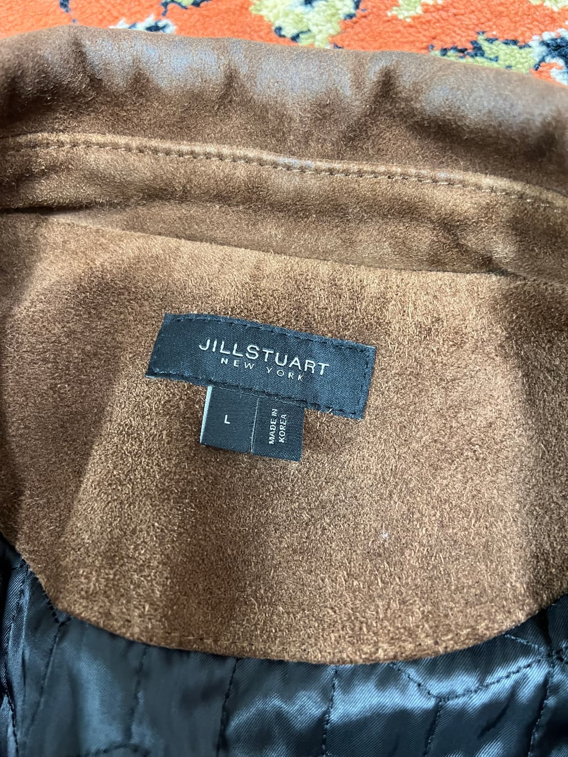 [L] 질스튜어트 리얼레더 스웨이드 브라운 트러커 자켓 상품이미지4