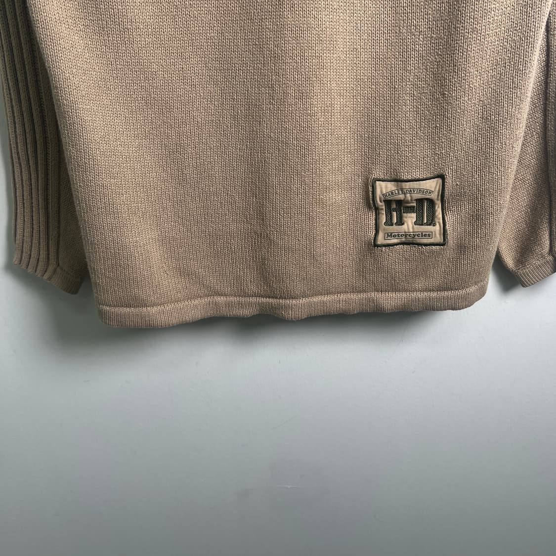 할리데이비슨 베이지 하프 집업 니트 스웨터 S 상품이미지6