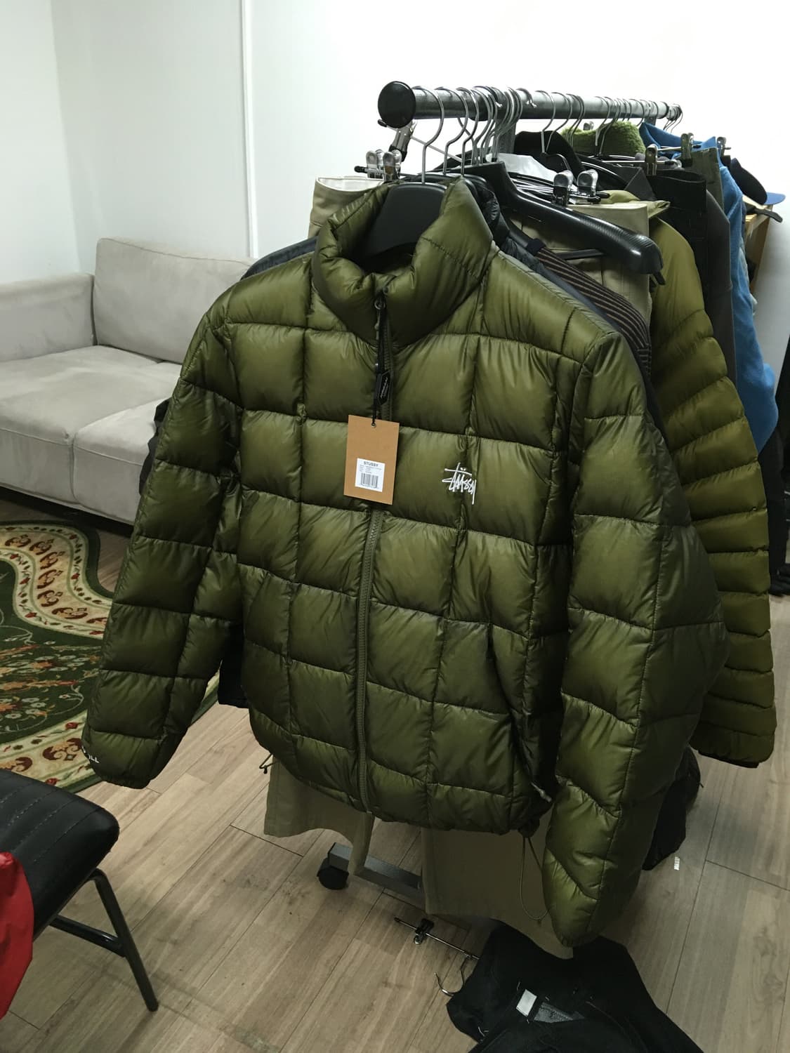 스투시 미드웨이트 푸퍼 올리브 M 상품이미지2