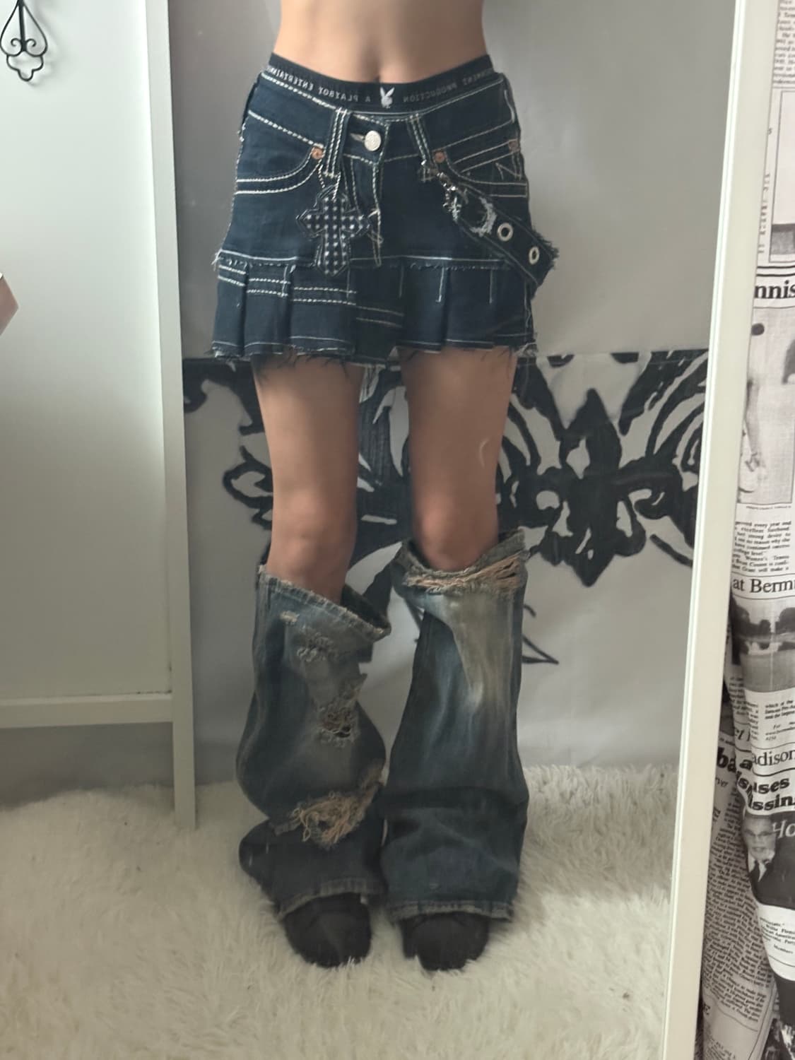 Trulylion Hurt Logo Keyring Denim skirt  상품이미지10