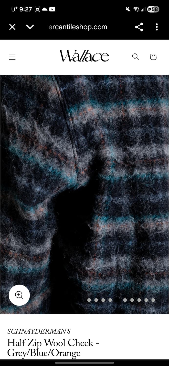 Schnayderman's의 하프 집업 울 체크 자켓 상품이미지4