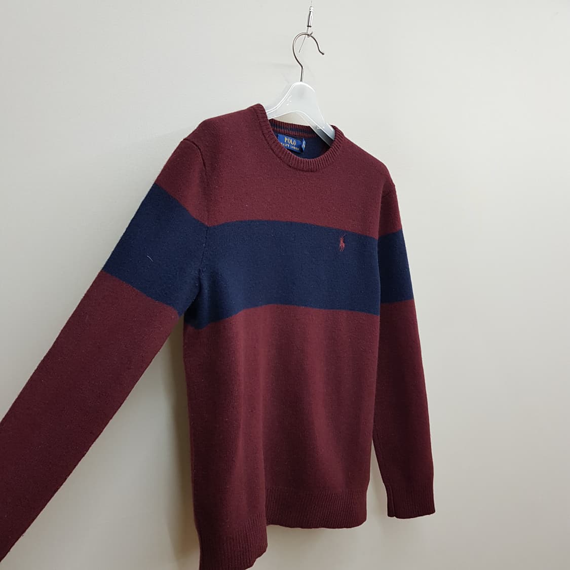 폴로 랄프로렌 버건디 스트라이프 울 니트 XS사이즈 상품이미지3