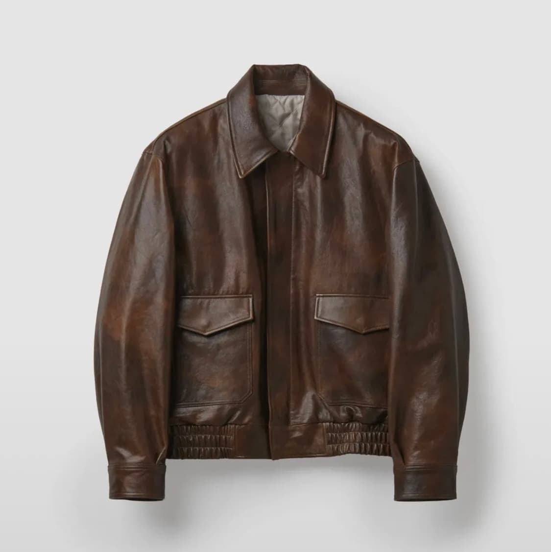 (S) 쿠어 베지터블 레더 a-2 자켓 브라운 상품이미지1