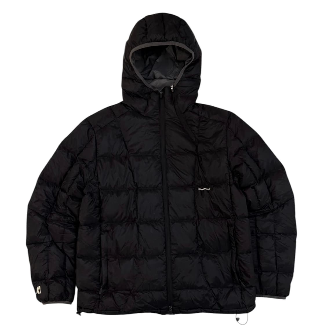 WMC 이중지퍼 덕다운 바둑판 경량패딩 블랙 상품이미지1
