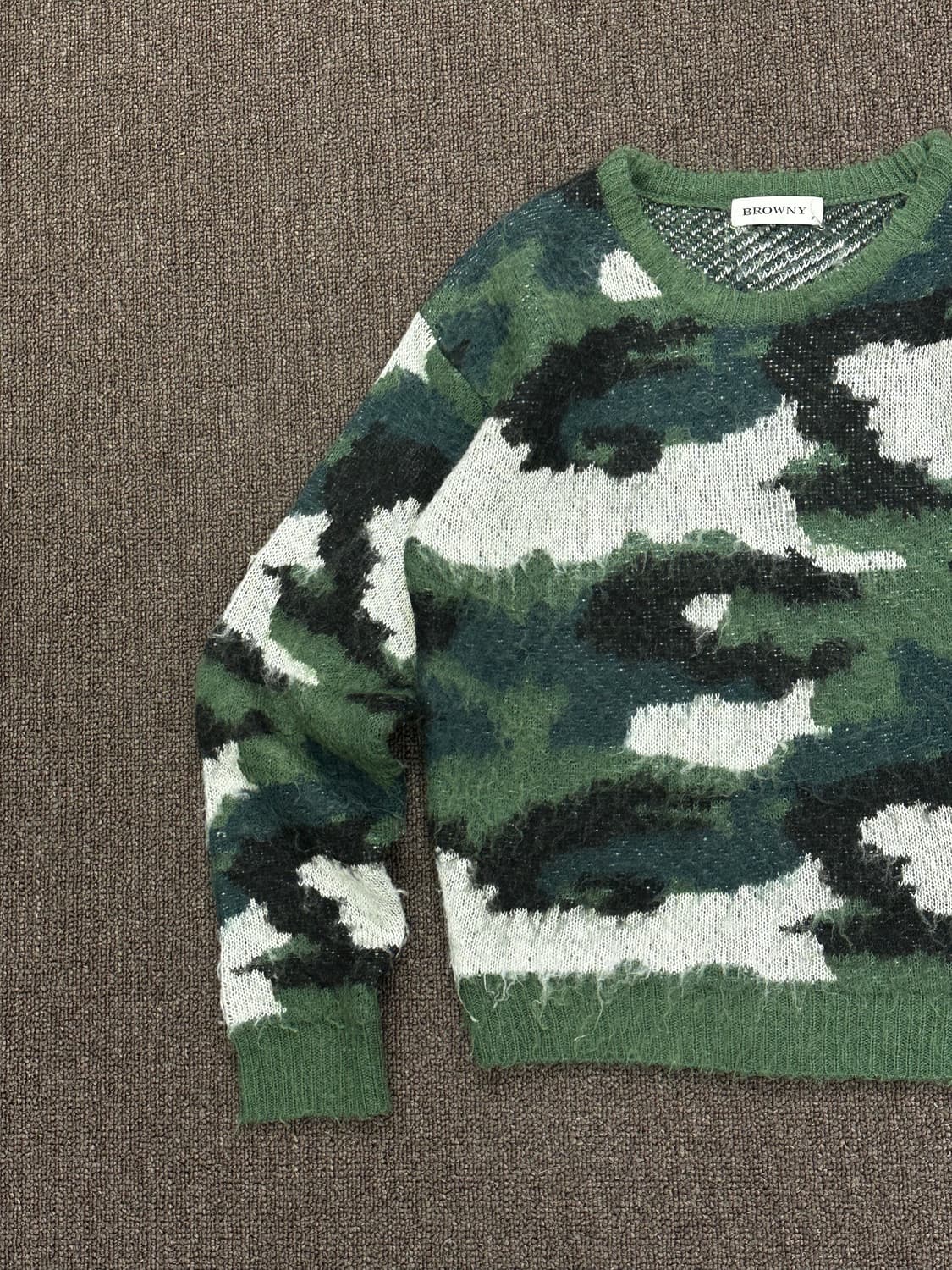 OS)BROWNY vintage 여성 카모 니트 스웨터 상품이미지4