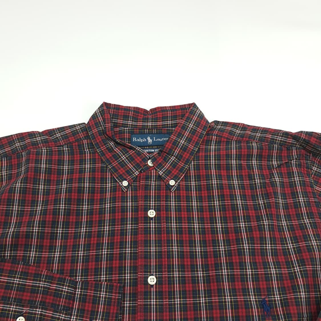 Co795 XL Tall 폴로 랄프로렌 레드 타탄체크 긴팔 셔츠 남방 상품이미지3