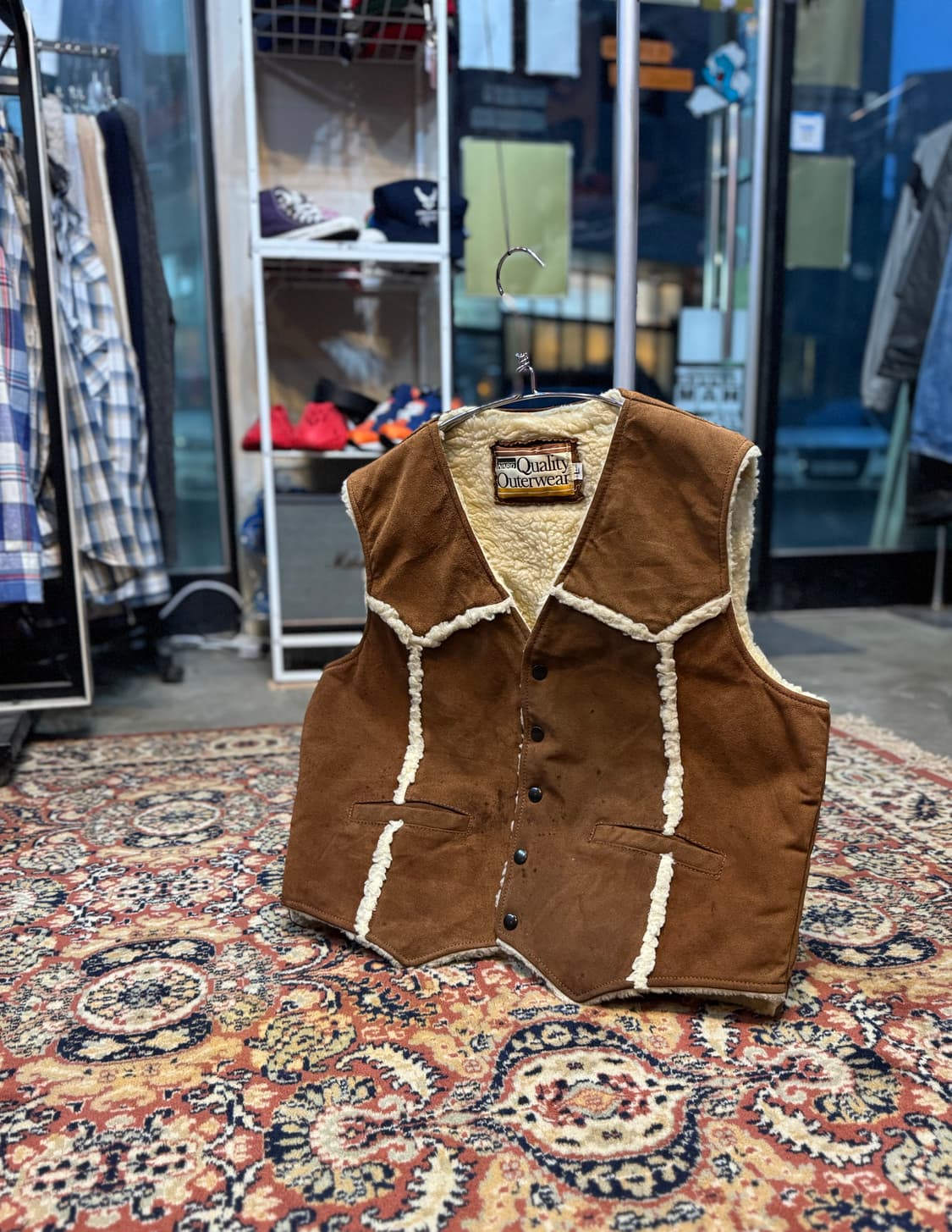 80's 빈티지 WARD 스웨이드 쉐르파 베스트 "L" (499) 상품이미지1