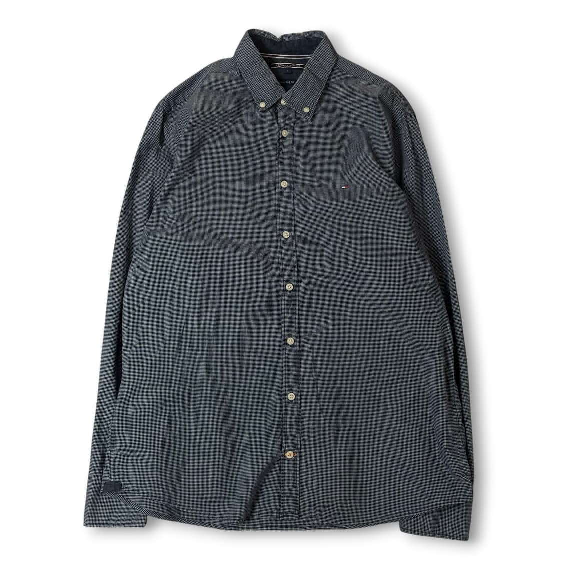타미힐피거 네이비 마이크로 체크 긴팔 셔츠 뉴욕핏 L 상품이미지1