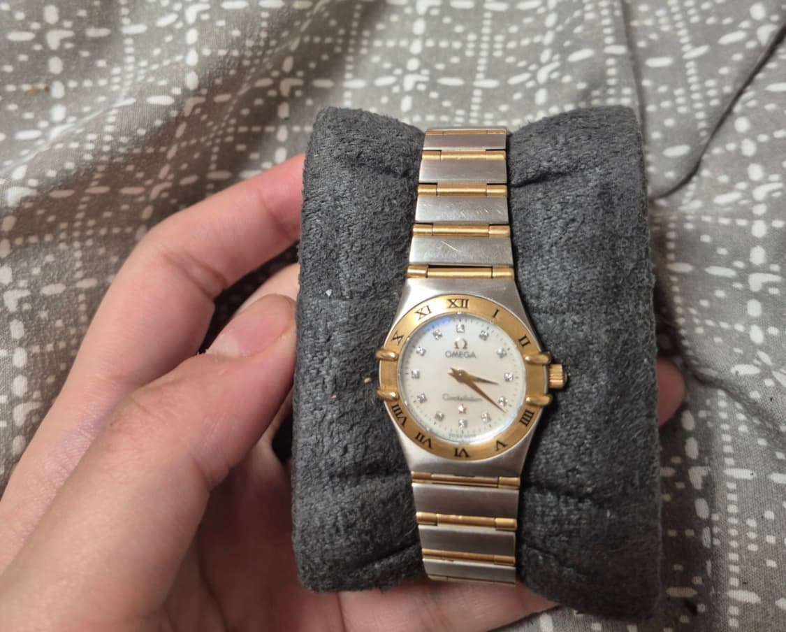 오메가 컨스틸레이션 쿼츠 콤비 여성용 12p 다이아 상품이미지1