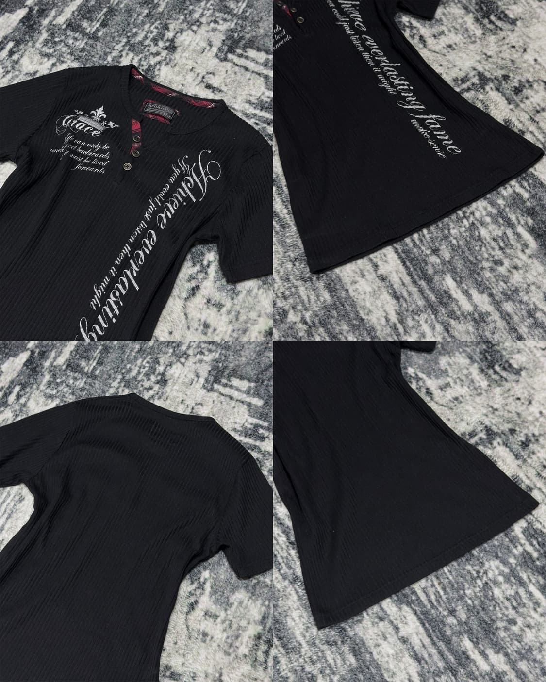 {UNKNOWN} Slim Fit Vertical Lettered Tee 상품이미지5