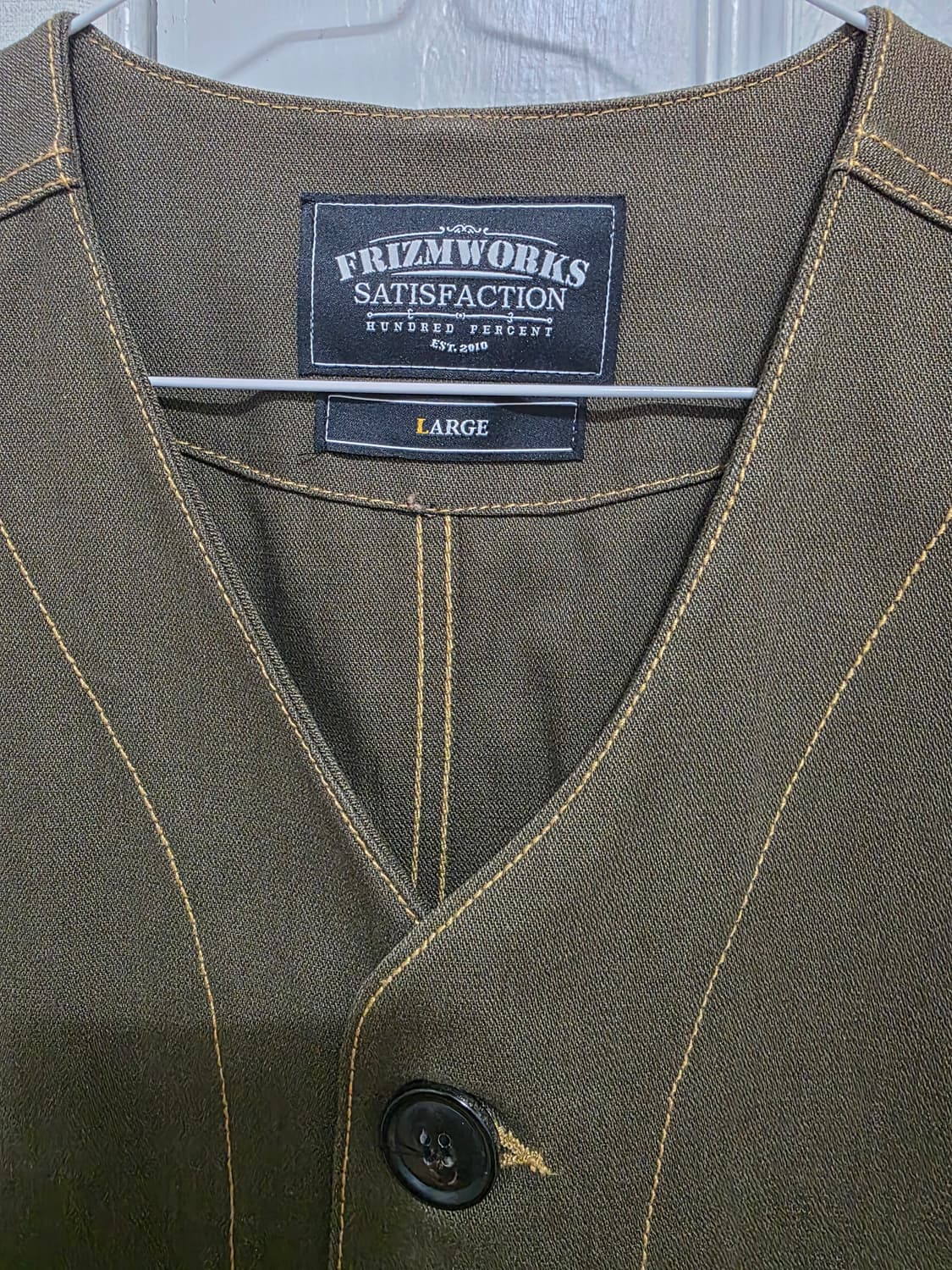 프리즘웍스 워크 베스트 카키 L 상품이미지2