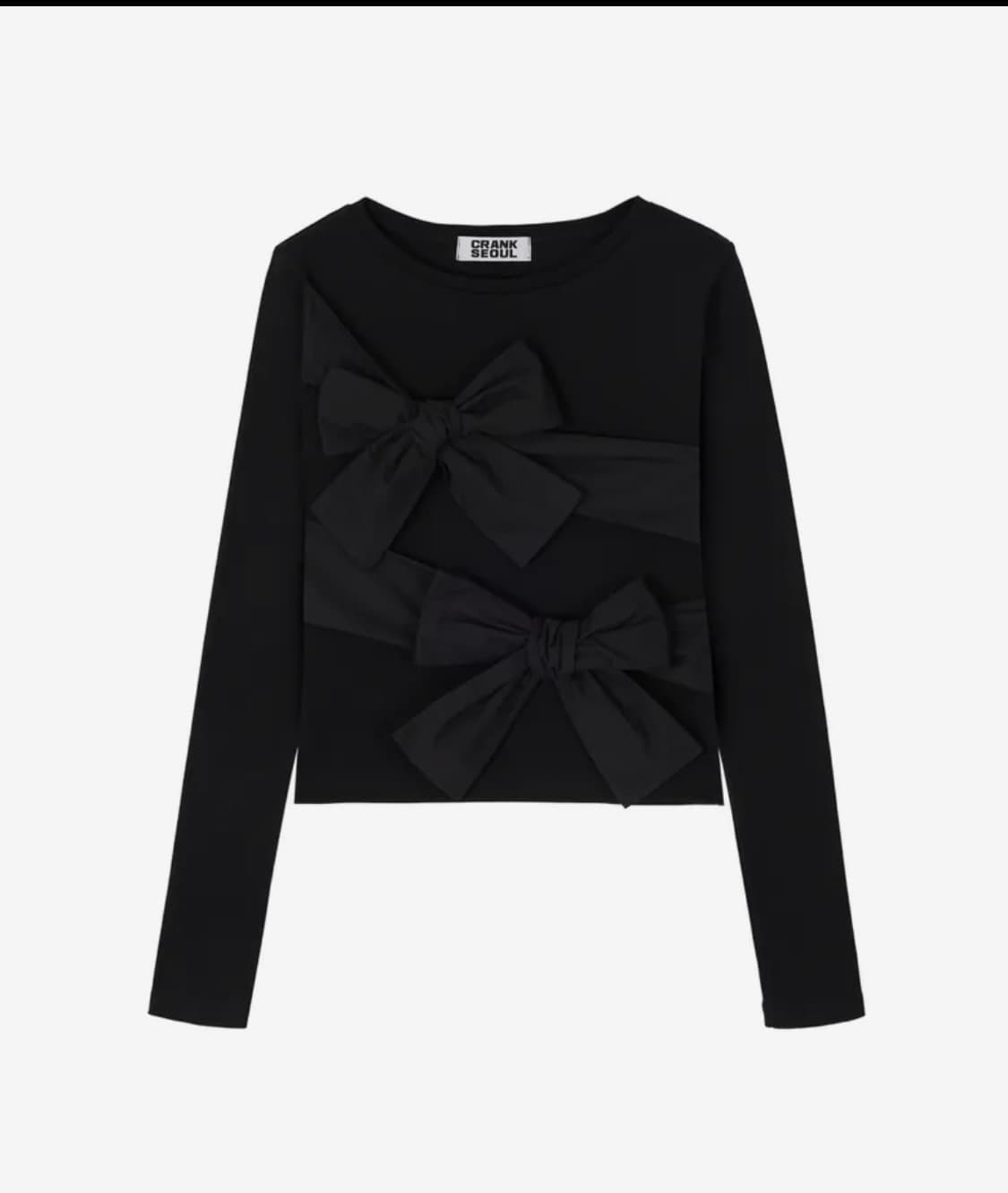 크랭크 더블 리본 타이드 탑_블랙 상품이미지2