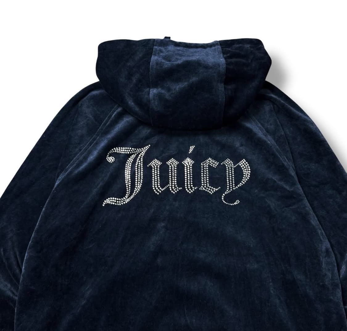 쥬꿀 쥬시 꾸뛰르 큐빅로고 벨벳 후드집업 상품이미지4