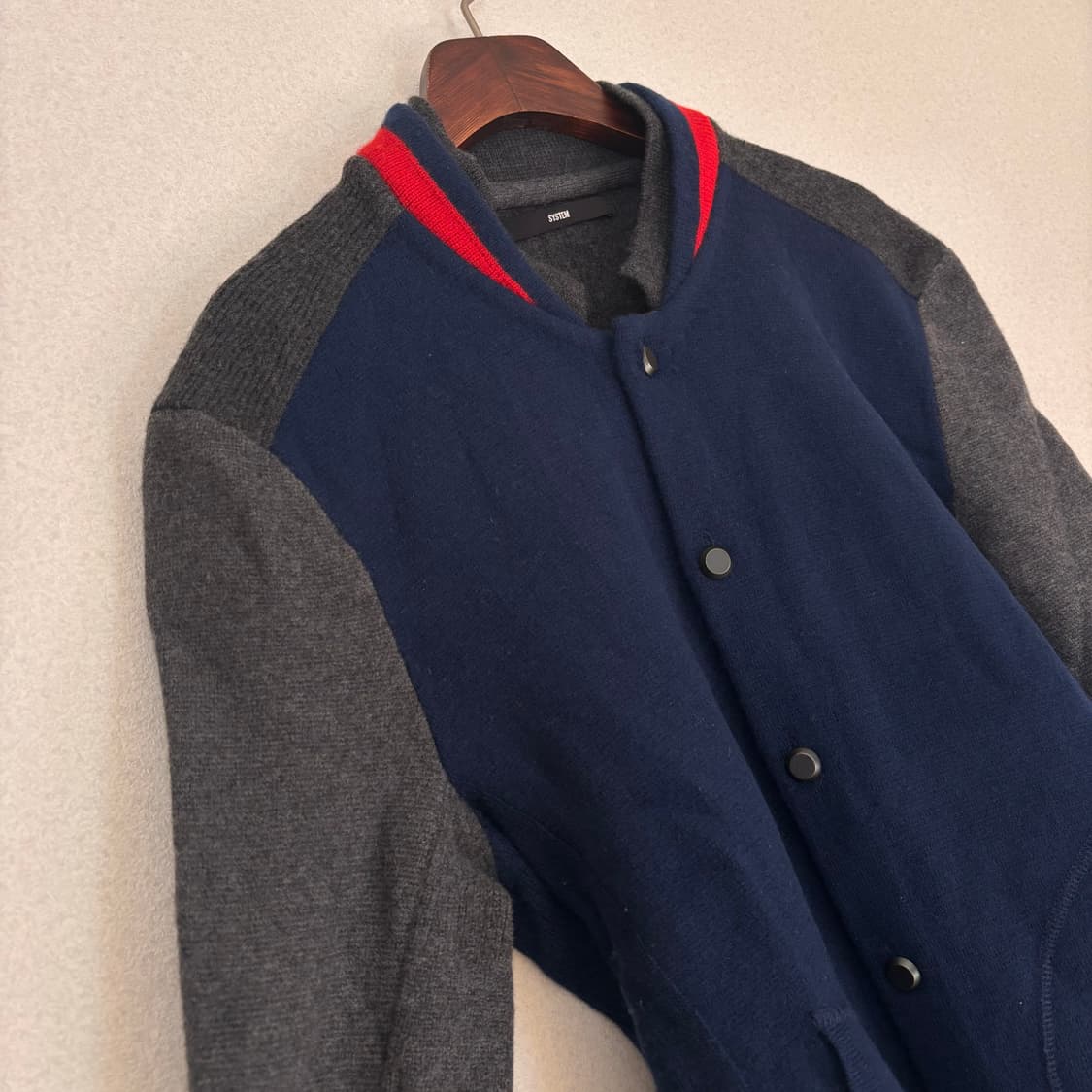 시스템 XS 슬림 울니트 가디건 점퍼 블루종 가성비  상품이미지8