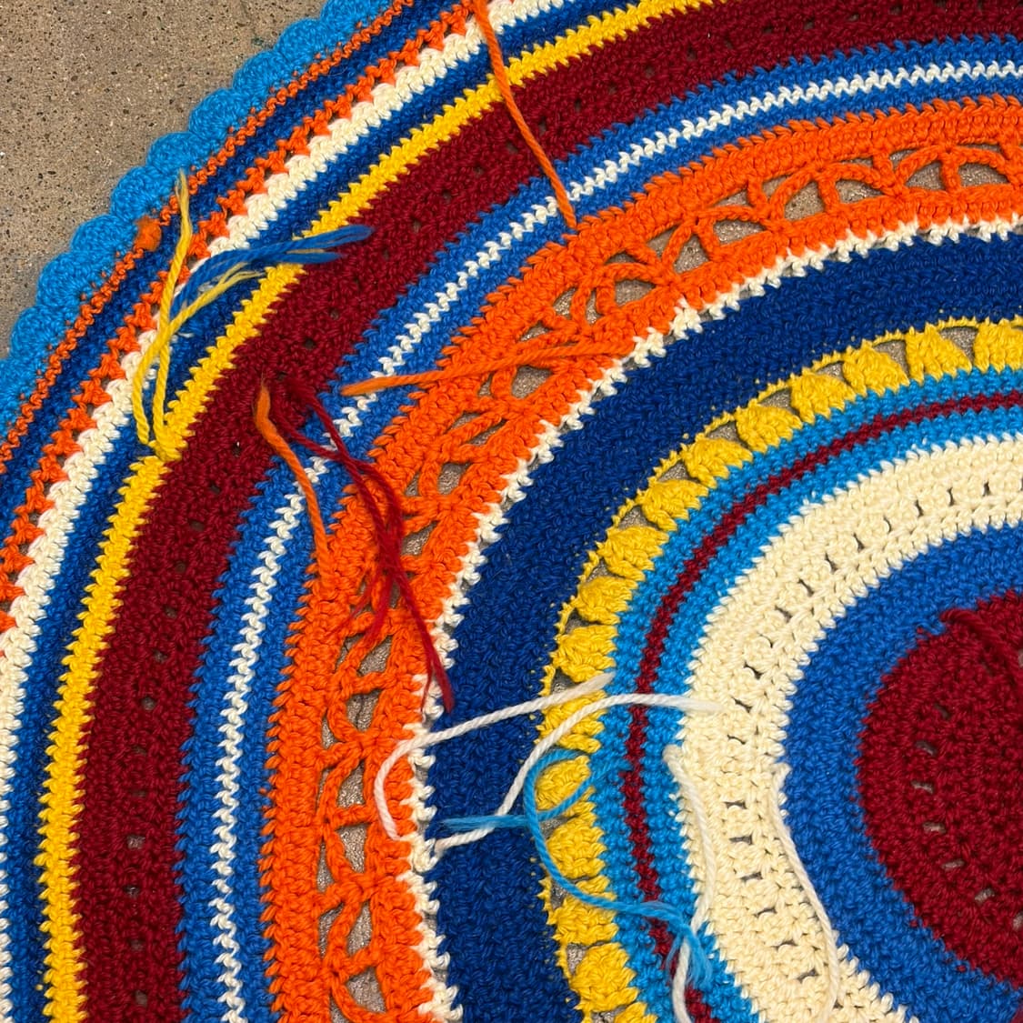 새상품 90s USA 니트 울 카페트 러그 매트 상품이미지4