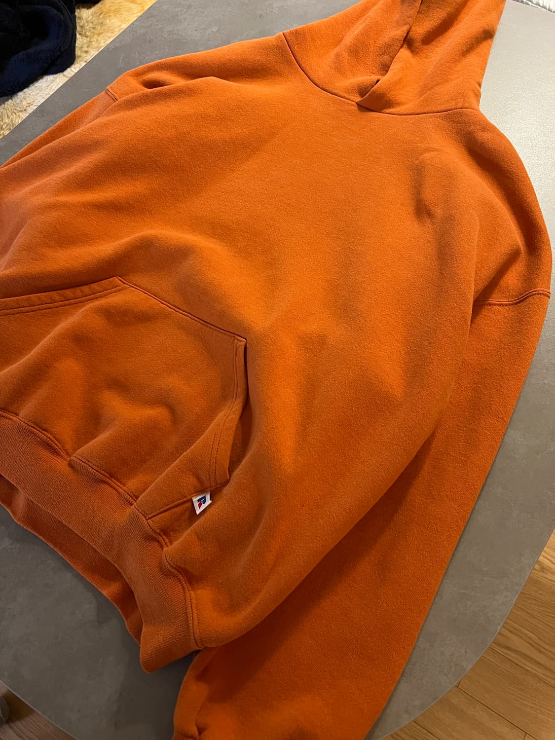 90s 러셀 빈티지 후드 오렌지 XXL 상품이미지3