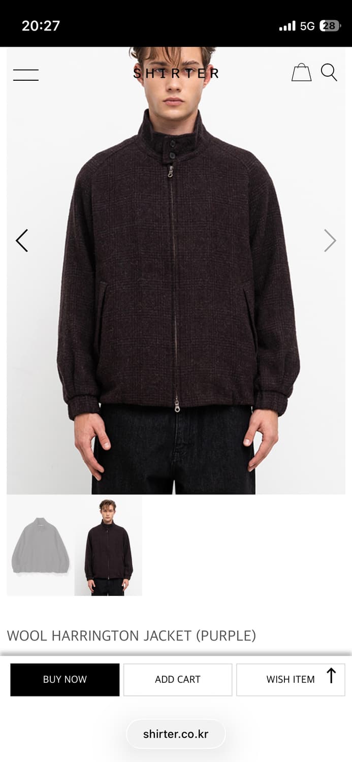 shirter 셔터 울 해링턴 자켓 퍼플 상품이미지2