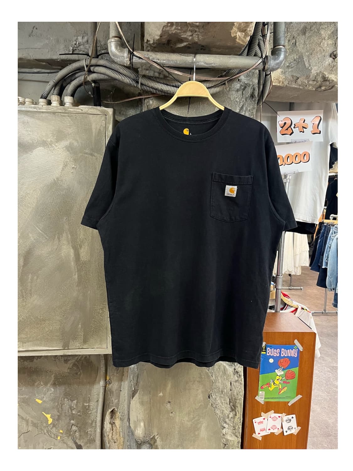 칼하트 포켓 반팔티 블랙 L #csz3917 상품이미지1