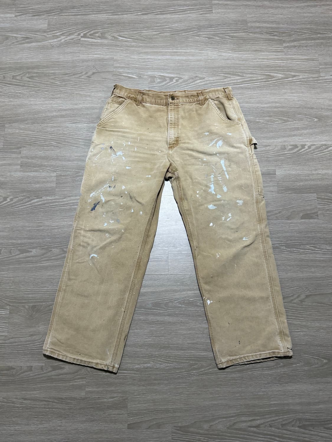 칼하트 페인팅 팬츠 브라운 싱글니 USA made 36x30 상품이미지1