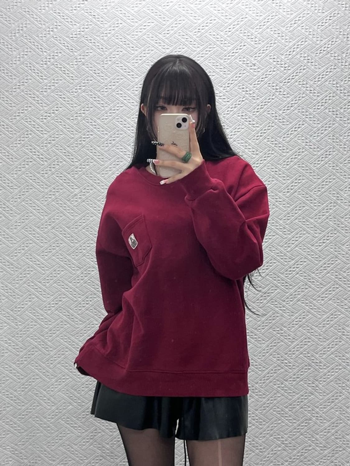 벤 데이비스 빈티지 버건디와인 오버핏 맨투맨 F C10303 상품이미지1