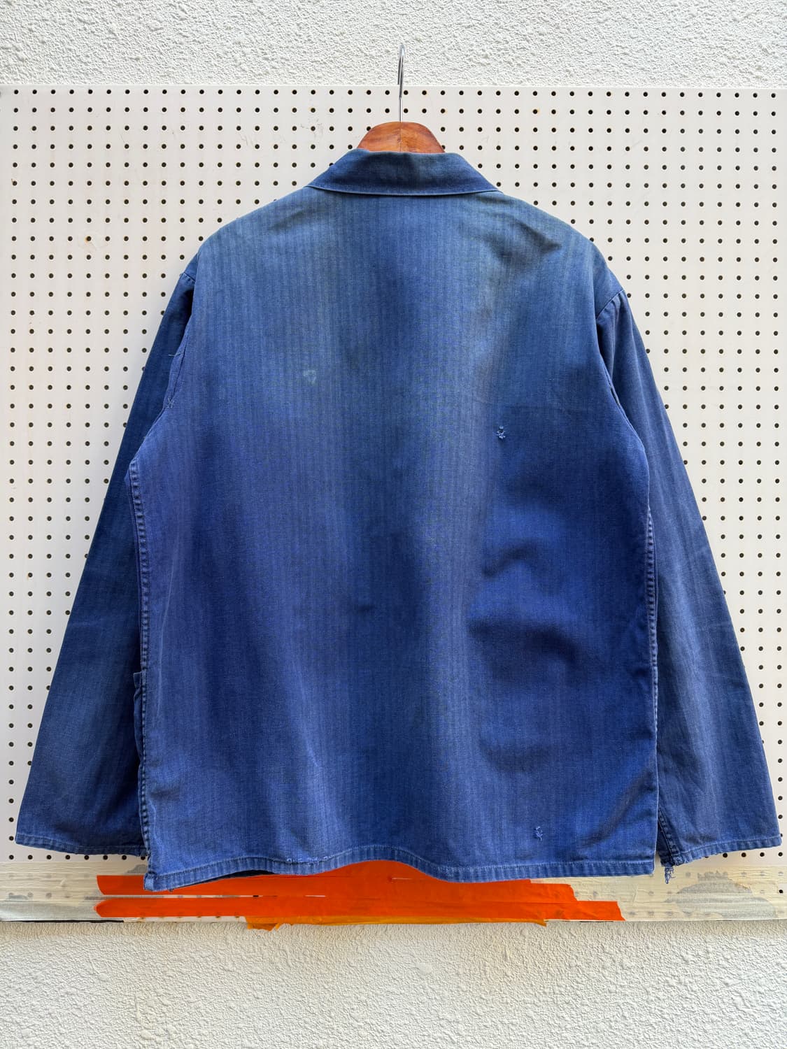 HARD FADED WASHED BLUE 페이드 헤링본 프렌치워크자켓 상품이미지2