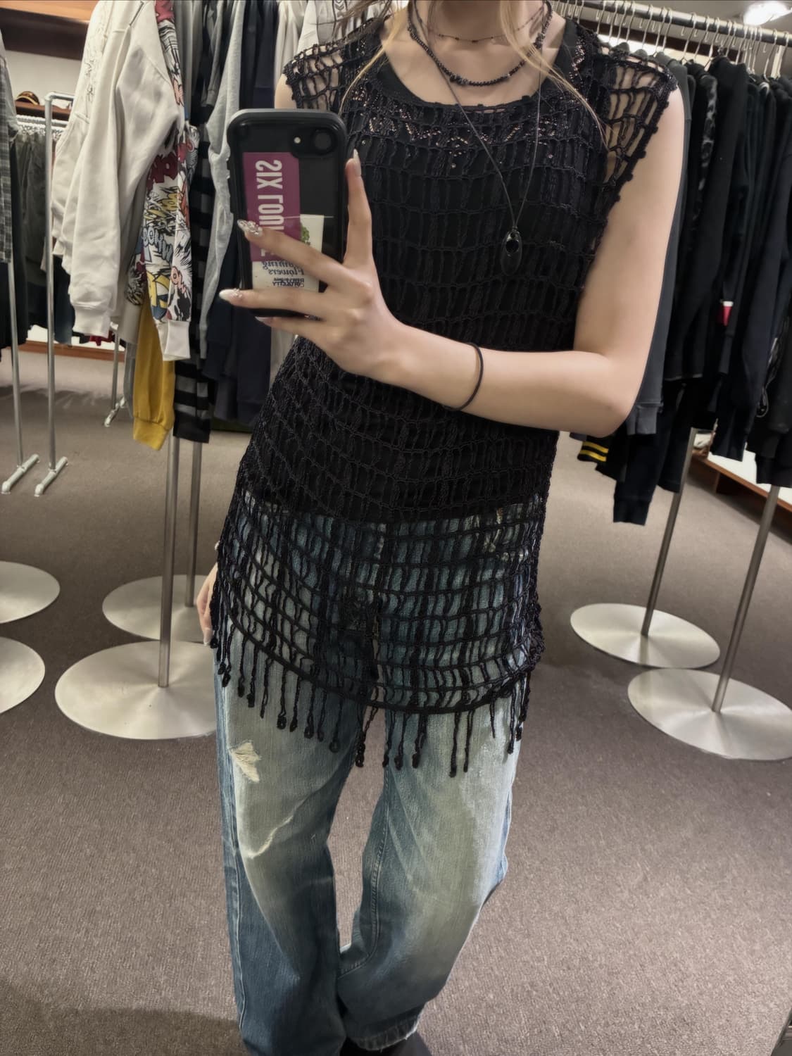 Black Mesh Grunge 🕷️♟️ 상품이미지3