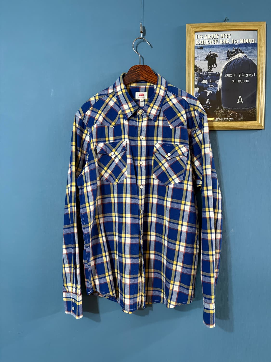00‘s Levis Check Western  shirt. 상품이미지1