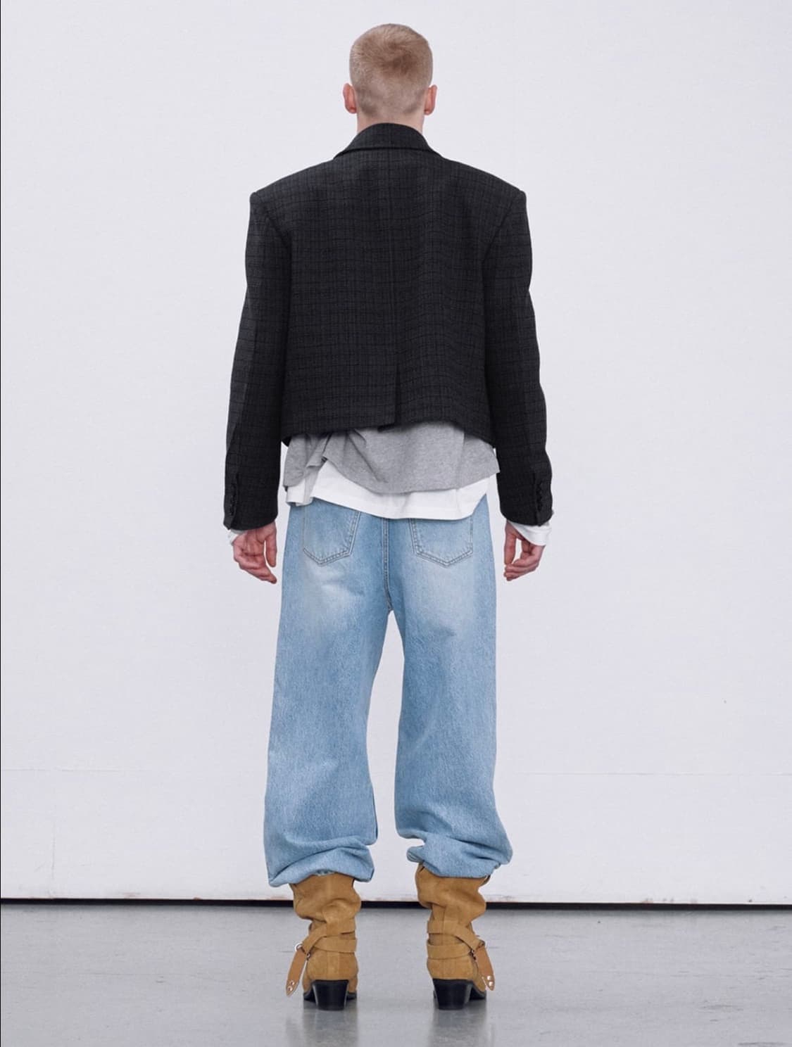 [새상품] 렉토 이카로 트위드 숏자켓 블랙 상품이미지5