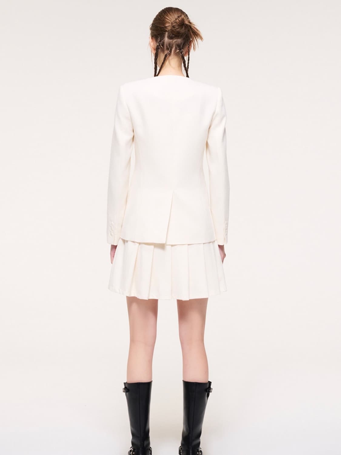 [새상품] 에트몽 스퀘어 넥 롱 드위드 자켓 S 상품이미지2