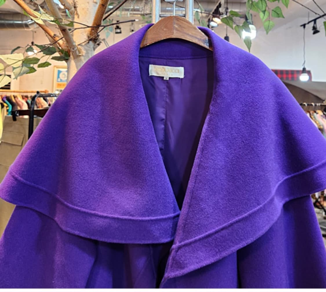 NINA RICCI 니나리치 바이올렛 울 빅 카라 오버핏 코트 상품이미지5