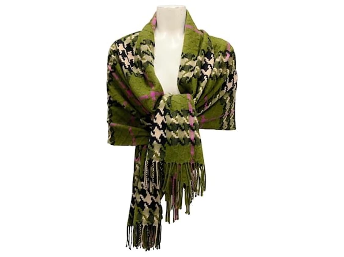 BURBERRY 버버리 하운드투스 체크 울 캐시미어 롱 머플러 목도리 상품이미지9