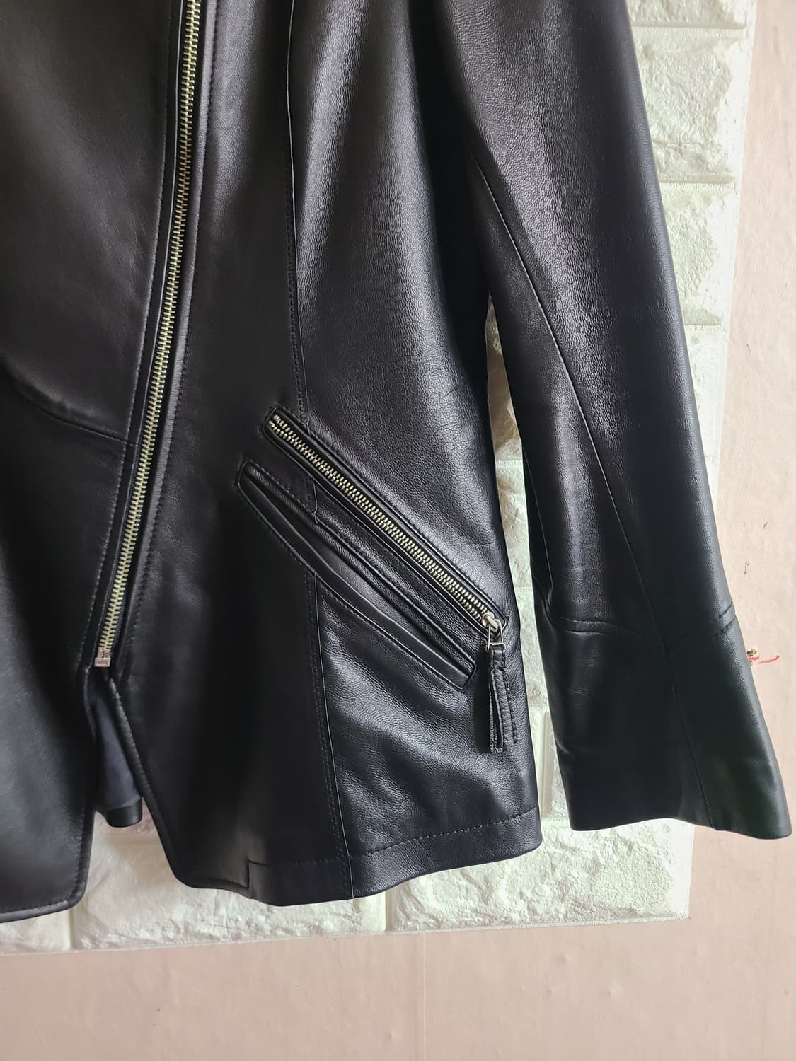 서은길 여자 블랙 가죽 자켓(66) 상품이미지3