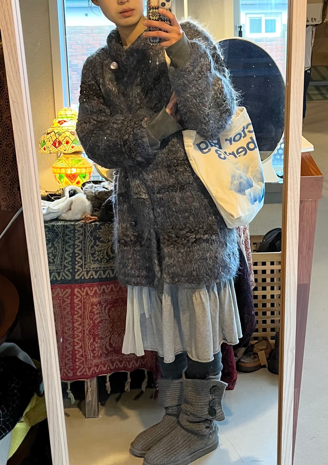 대장 히피 코트! 블루 니트 코트 / 헤비 니트 가디건 상품이미지2