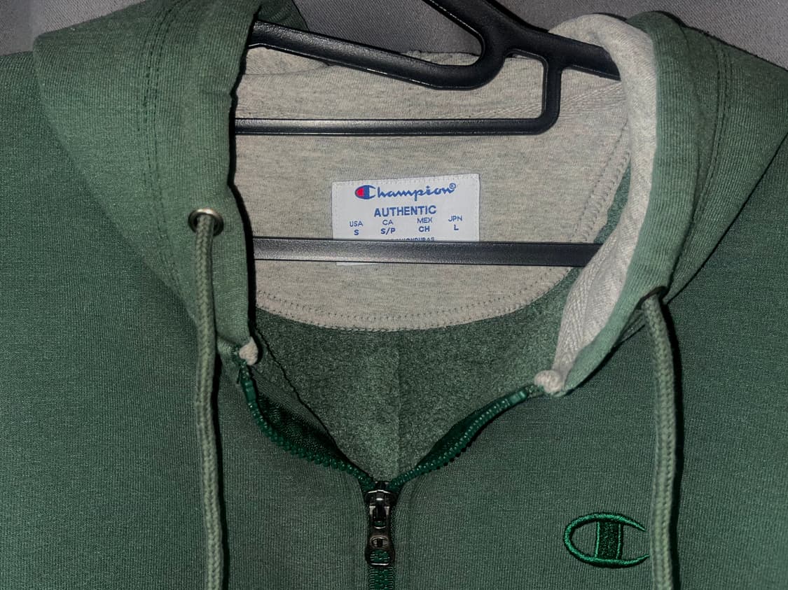챔피온 풀집업 후드티 그린 상품이미지3