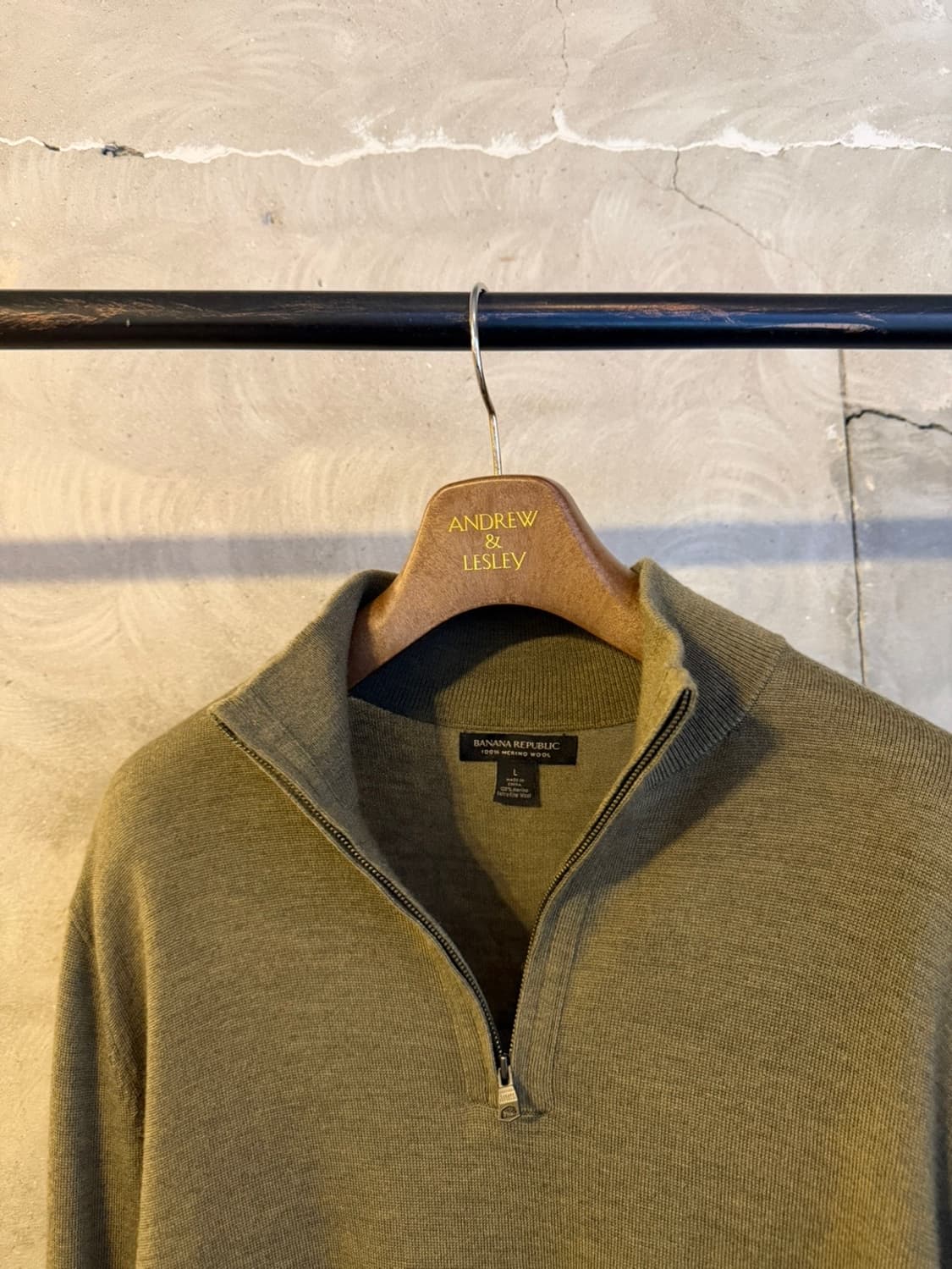 바나나 리퍼블릭 메리노울 짚업 니트 100 상품이미지2