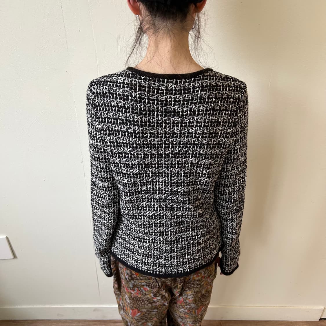 꾸레쥬 블랙 트위드 가디건 상품이미지2