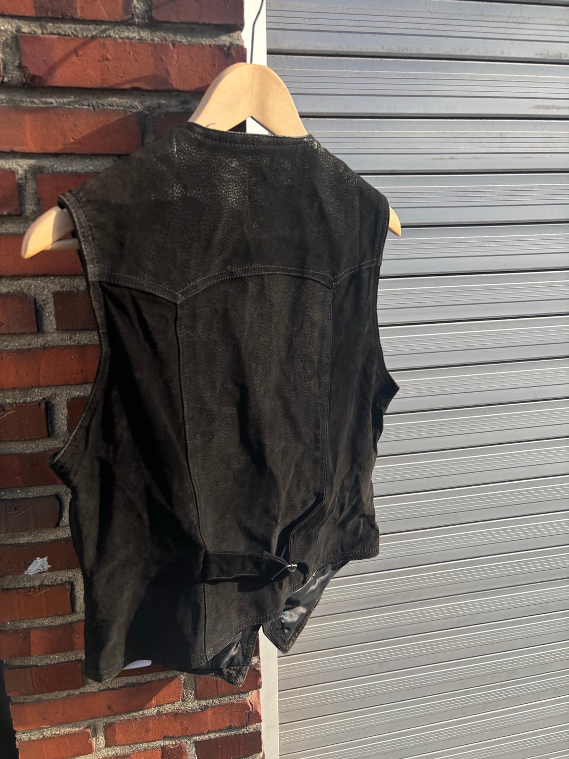 Vintage Black Leather Western Vest  상품이미지5