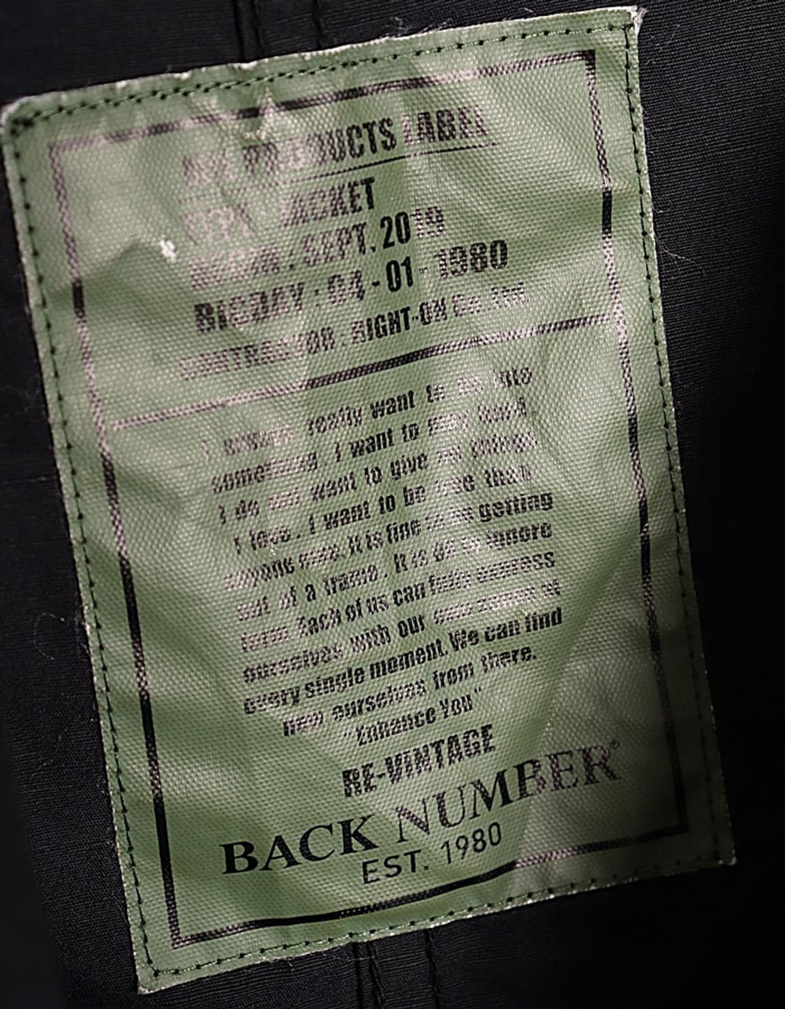 RE-VINTAGE BACK NUMBER Fishtail Parka 상품이미지9