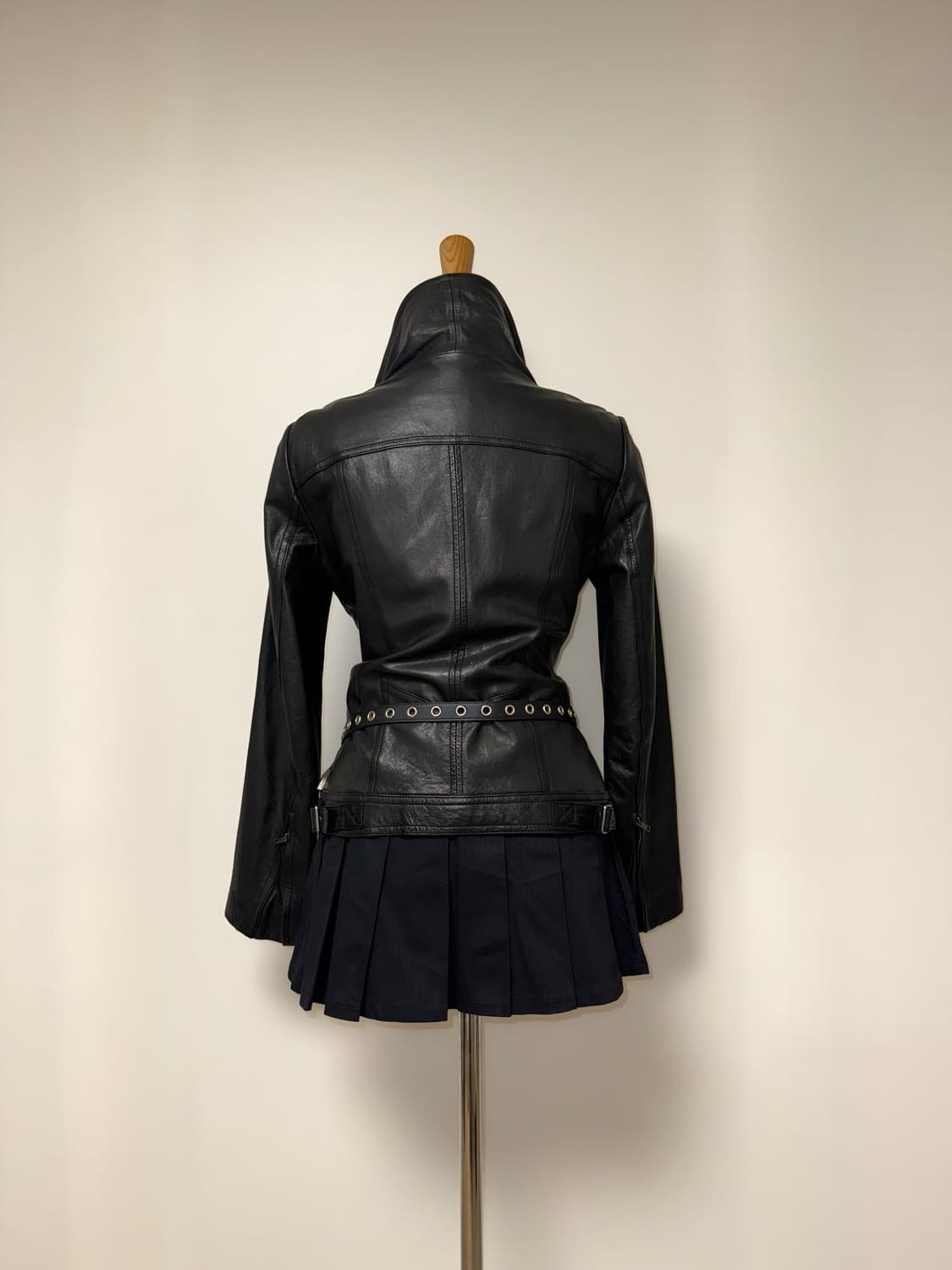 하이넥 펑크 레더 자켓 상품이미지3