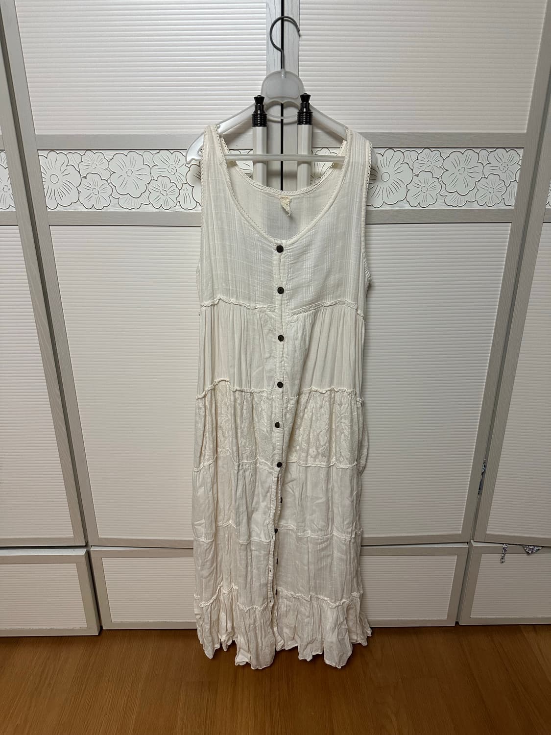 빈티지 레이어드 아이보리 원피스 바퀴벌레핏 빈티지크루 상품이미지3