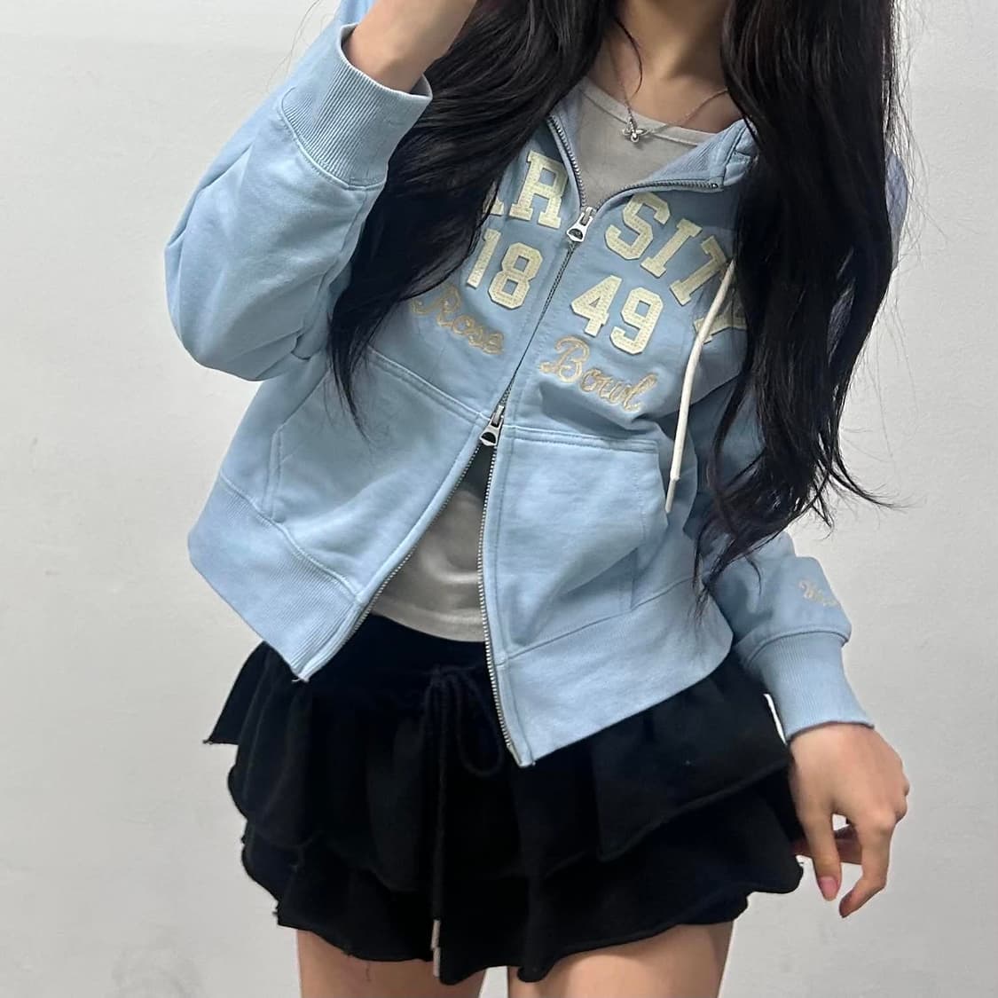 후아유 y2k 러블리힙 투웨이 후드집업 희귀져지(S) 상품이미지3